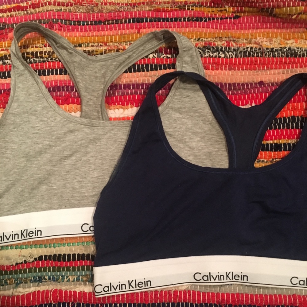 GUC Calvin Klein Bralette Lot of 2 Blue/Gray
